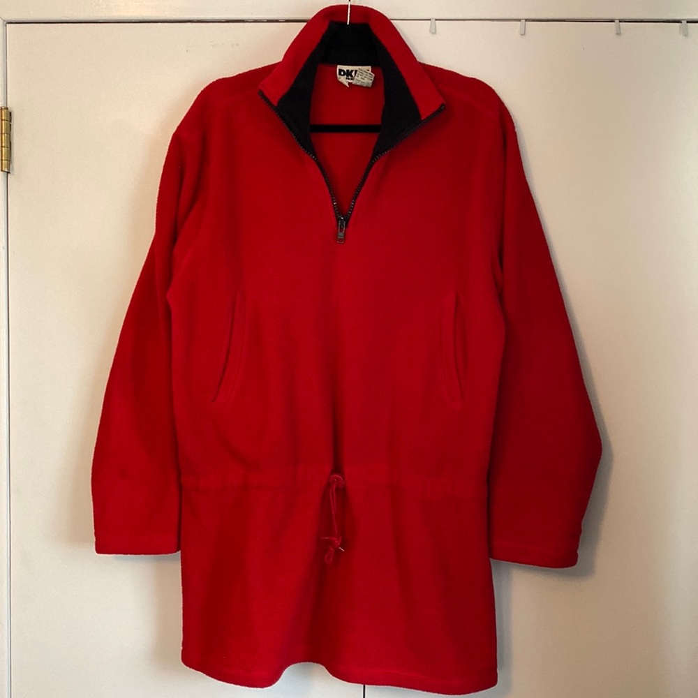 DKNY Red Fleece Top Large (L)